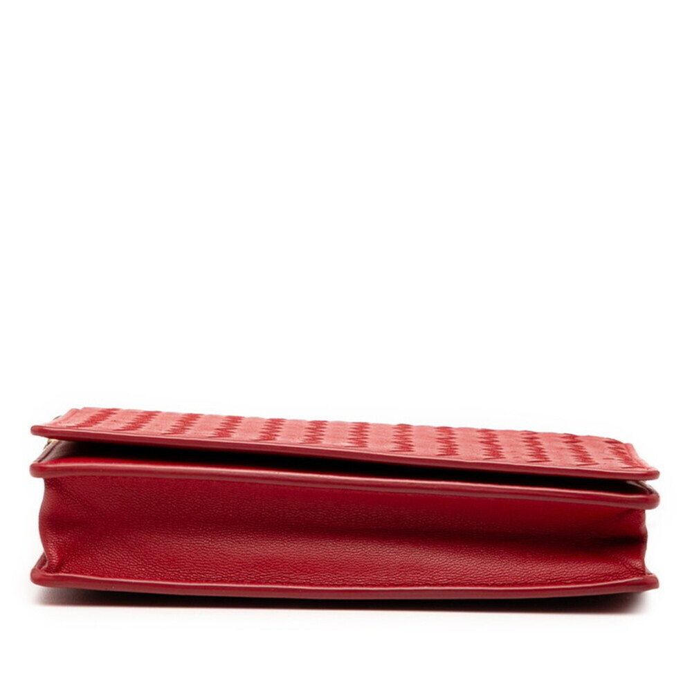 BOTTEGA VENETA Red Leather Intrecciato Shoulder Bag - Picture 3 of 7